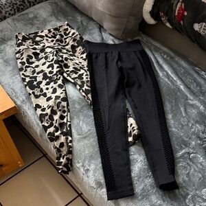 Evolution and Creation Black and Animal Print Leggings
